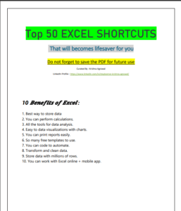 Excel ShortCut pdf download